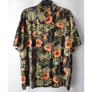 Orvis 100% Silk Patchwork Hawaiian Shirt